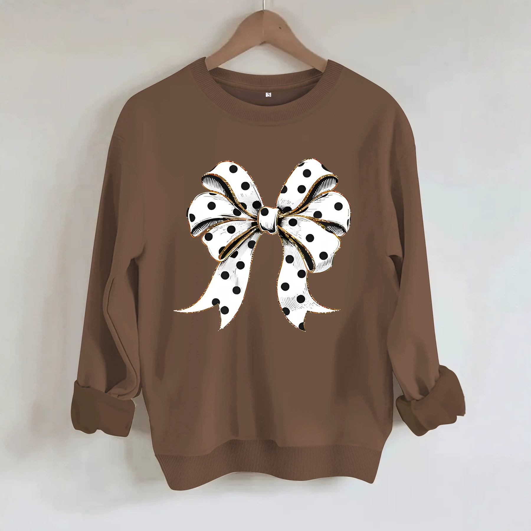 Round neck polka dot butterfly print hoodie — image 6