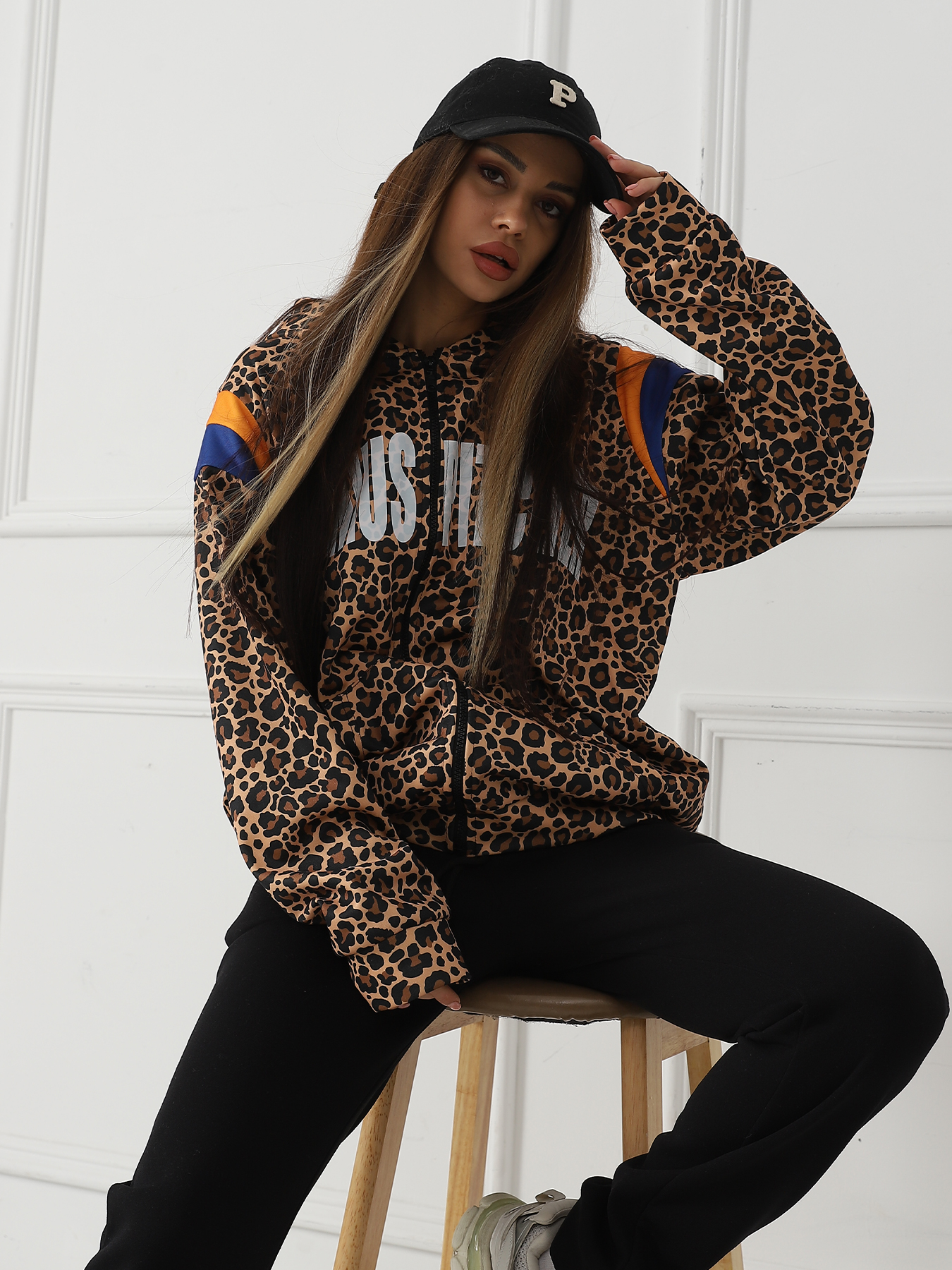 Sudadera de Cuello Largo con Estampado de Leopardo para Mujer — imagen 2