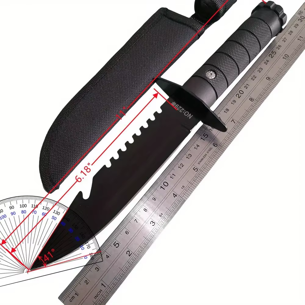 Ultra-Sharp Multi-Function Fixed Blade Tactical Knife - High Hardness All-in-One Portable Tool With K Sheath And Straight Edge — image 2