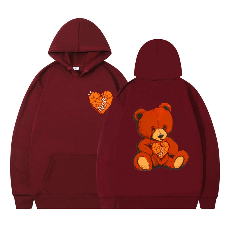 Style Teddy Print Long Sleeve Hooded Sweatshirt — image 17