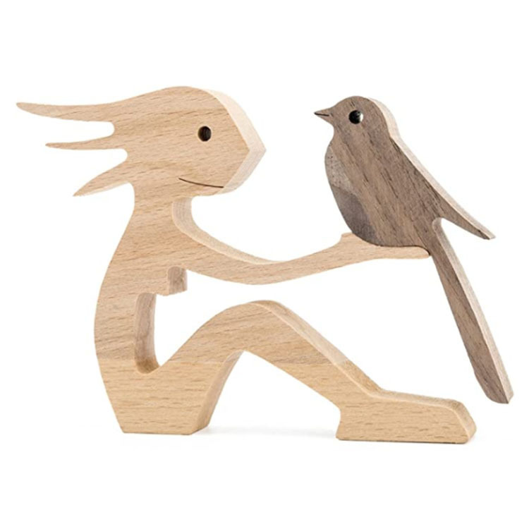 Escultura de Madera para Decoración de Hogar con Perro y Dueño - Regalo de Navidad para Amantes de los Animales — imagen 13