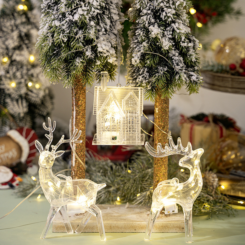 Creative new home decor Christmas series acrylic with lights, three house deer pendants, exquisite pendants — image 2