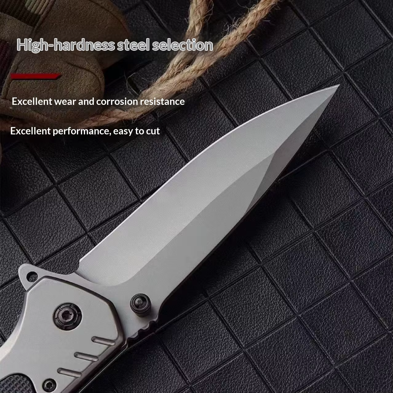 Portable Folding Pocket Knife, Stainless Steel Blade with Glass Breaker, G10 Anti-slip Handle, EDC Multi-tool for Camping Hiking — image 5