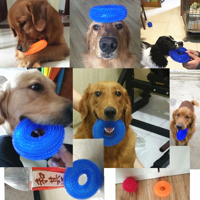 Juguetes para Mascotas Mordedores Sonido Bola Juguetón Resistentes a Mordeduras Limpieza Dientes Grande Perro Retriever Dorado Barbudos TPR Entrenar Dientes Limpieza Jouet Chien — imagen 6