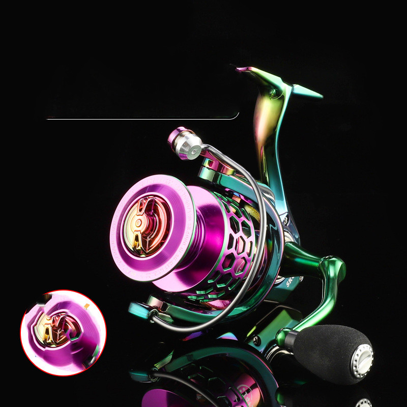 Rueda Giratoria Colorida para Cazadores de Pescado con Hoyo de Miel y Taza para Hilo — imagen 1