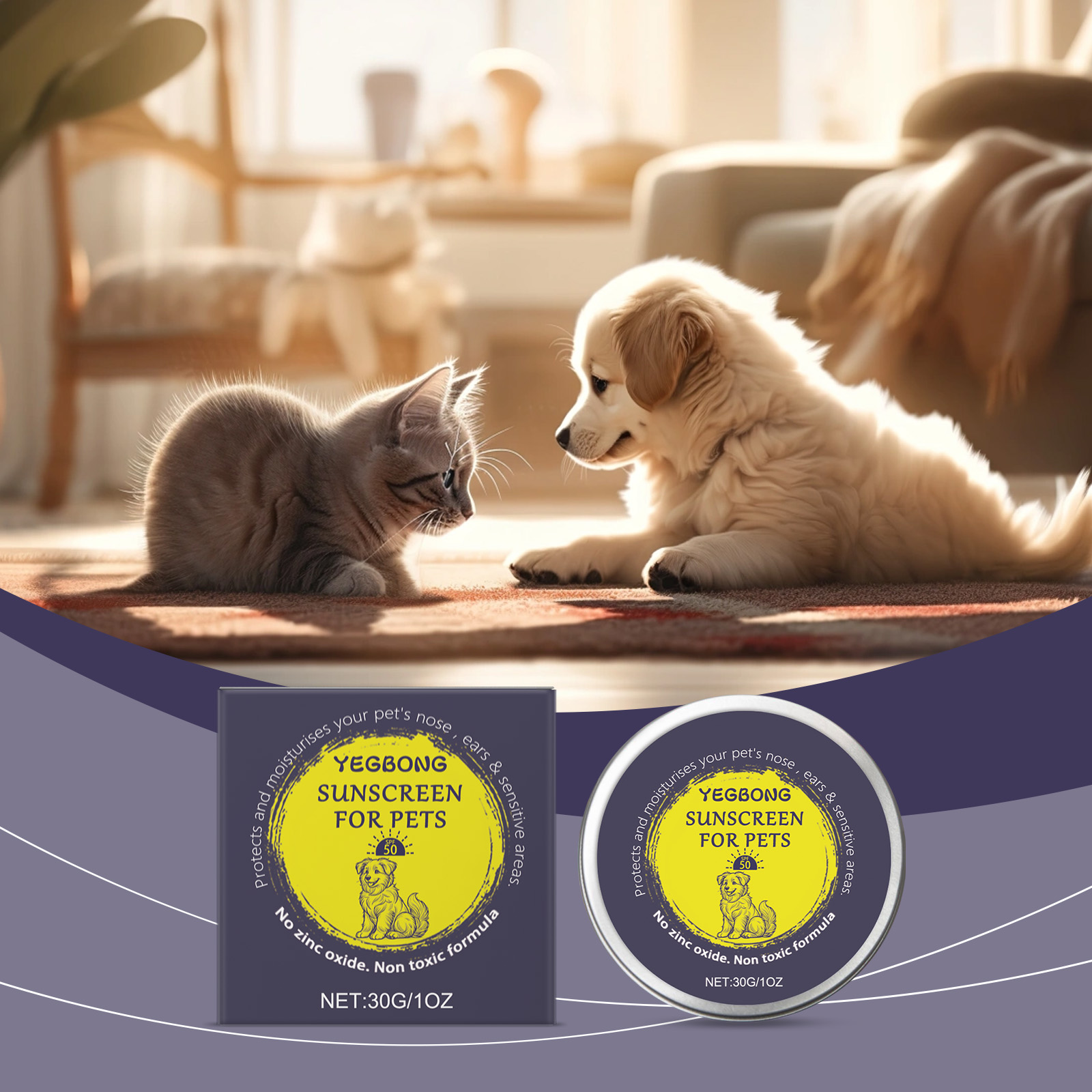 Yegbong Pet Protective Cream, Gentle Ingredients That Soothe, Care For And Clean Your Pet's Skin. It Is Suitable For Daily Use By Cats And Dogs — image 3