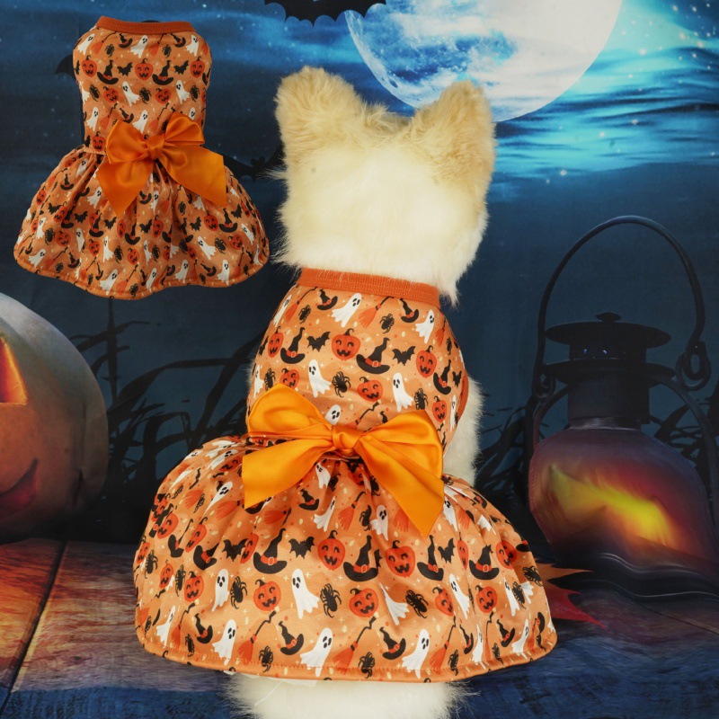 Halloween Pet Costume Pumpkin Bat Design Dog Clothing — image 3
