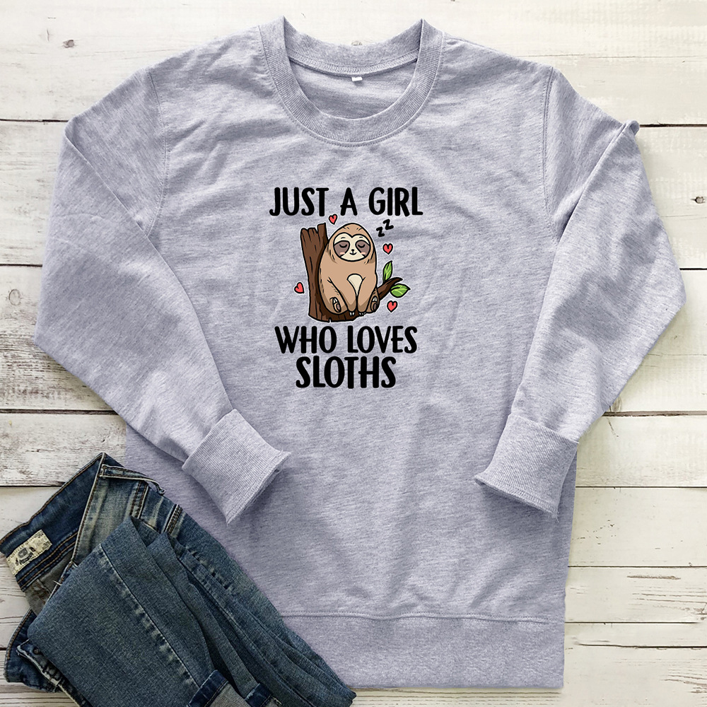 Just A Girl Who Loves Sloths printed hoodie — image 5