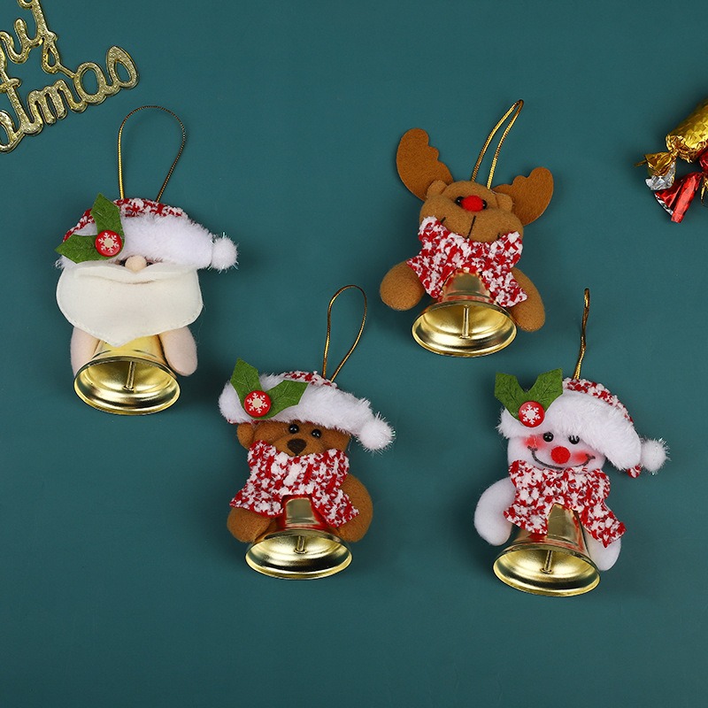 Christmas cartoon pendant Santa Claus reindeer decoration pendant Christmas tree bell hanging accessory — image 7