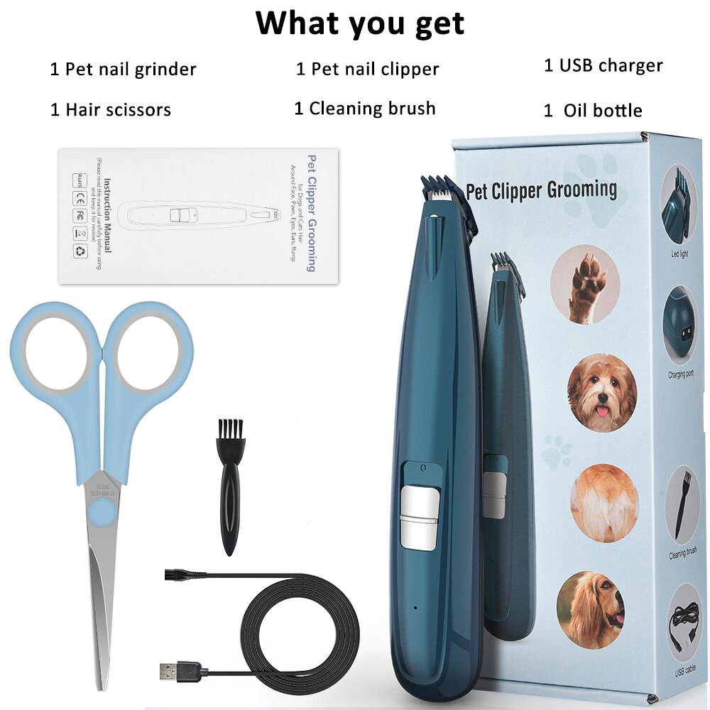 Dog Grooming Clippers Cordless Cat Puppy Clipper Low Noise Electric Pet Trimmer for Trimming The Hair Around Paws Ears — image 8