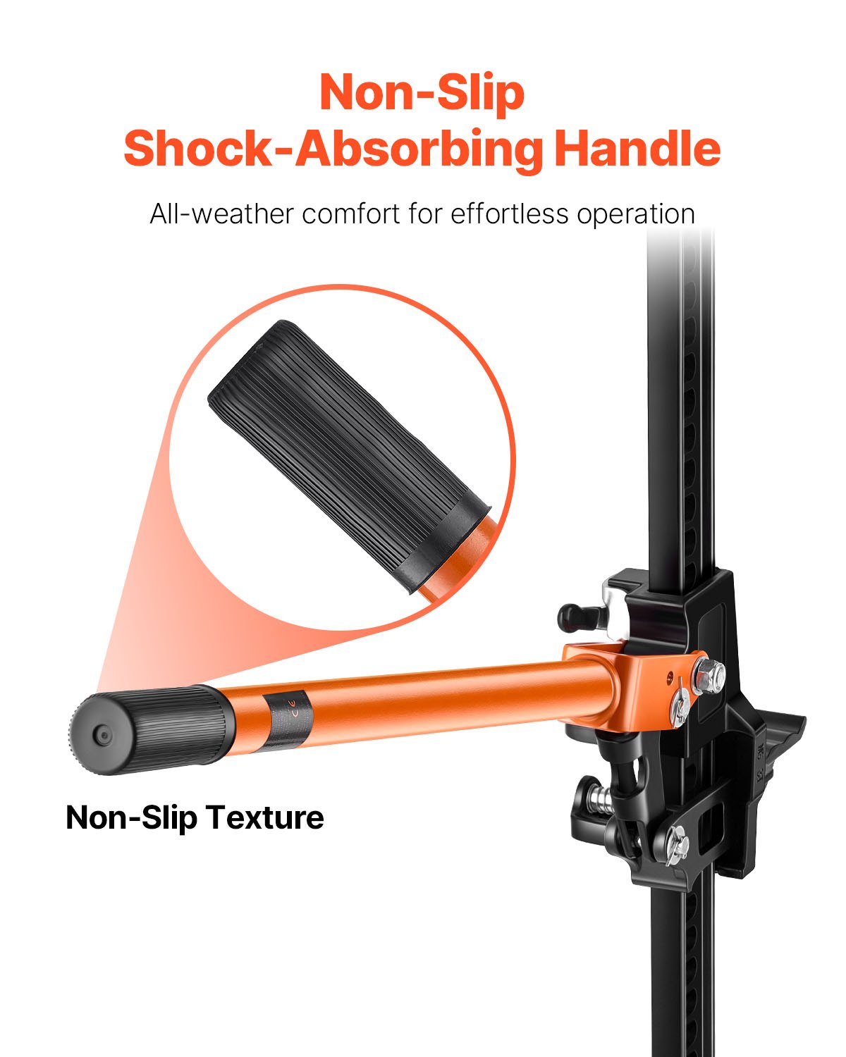 Farm Jack de 34" de Elevación Alta para Granjas, Capacidad de 3.18 Toneladas (7,000 Lbs) con Mecanismo de Enganche y Rueda de Rodaje para Camiones, Tractores y Vehículos Off Road — imagen 3