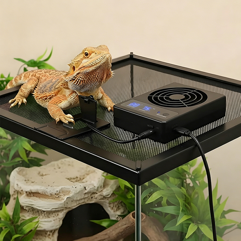 Smart Reptile Cooling Fan with Thermo-Hygrostat & LED Display, Low Noise for Terrarium/Aquarium — image 5
