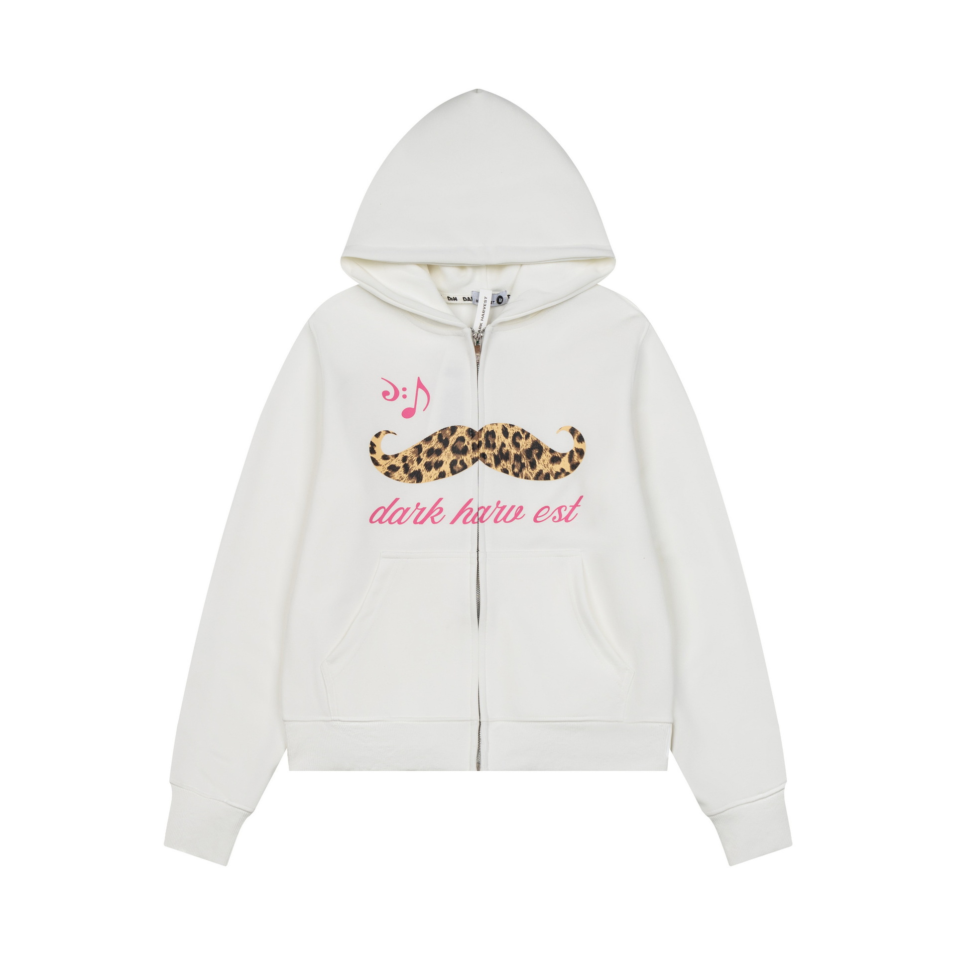 Leopard print beard hooded long sleeved sweatshirt jacket — image 1