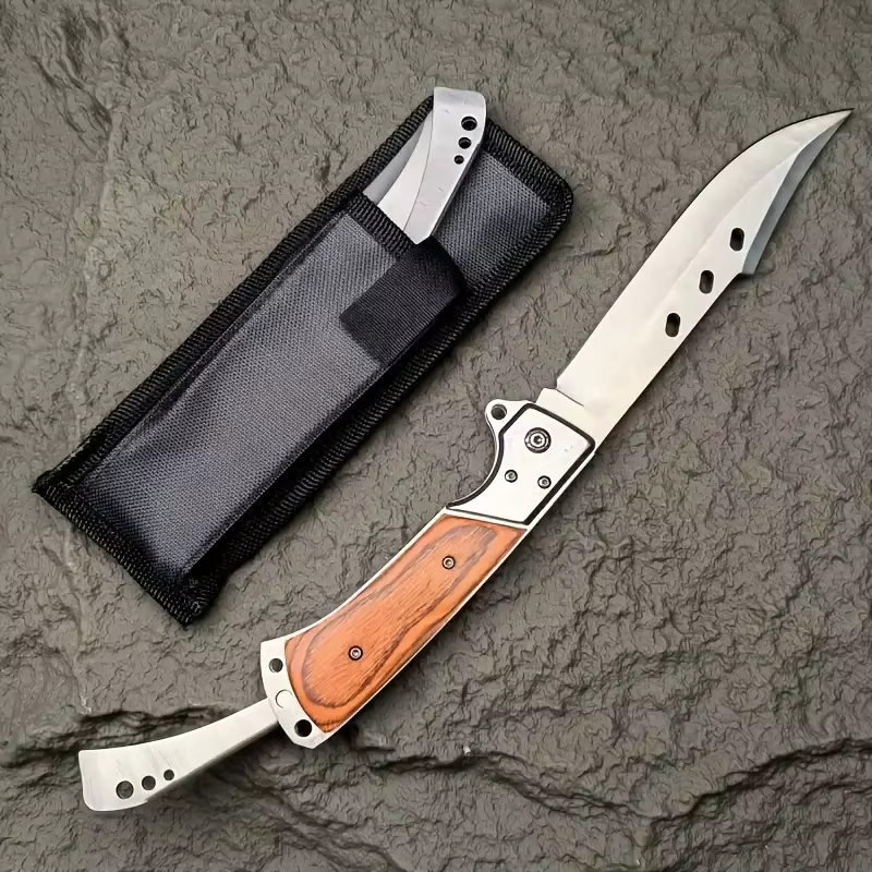 Outdoor Folding Knife, Tri-fold Knife with Nylon Sheath, Men's Knife. Suitable for Outdoor Camping, Wilderness Exploration — image 3