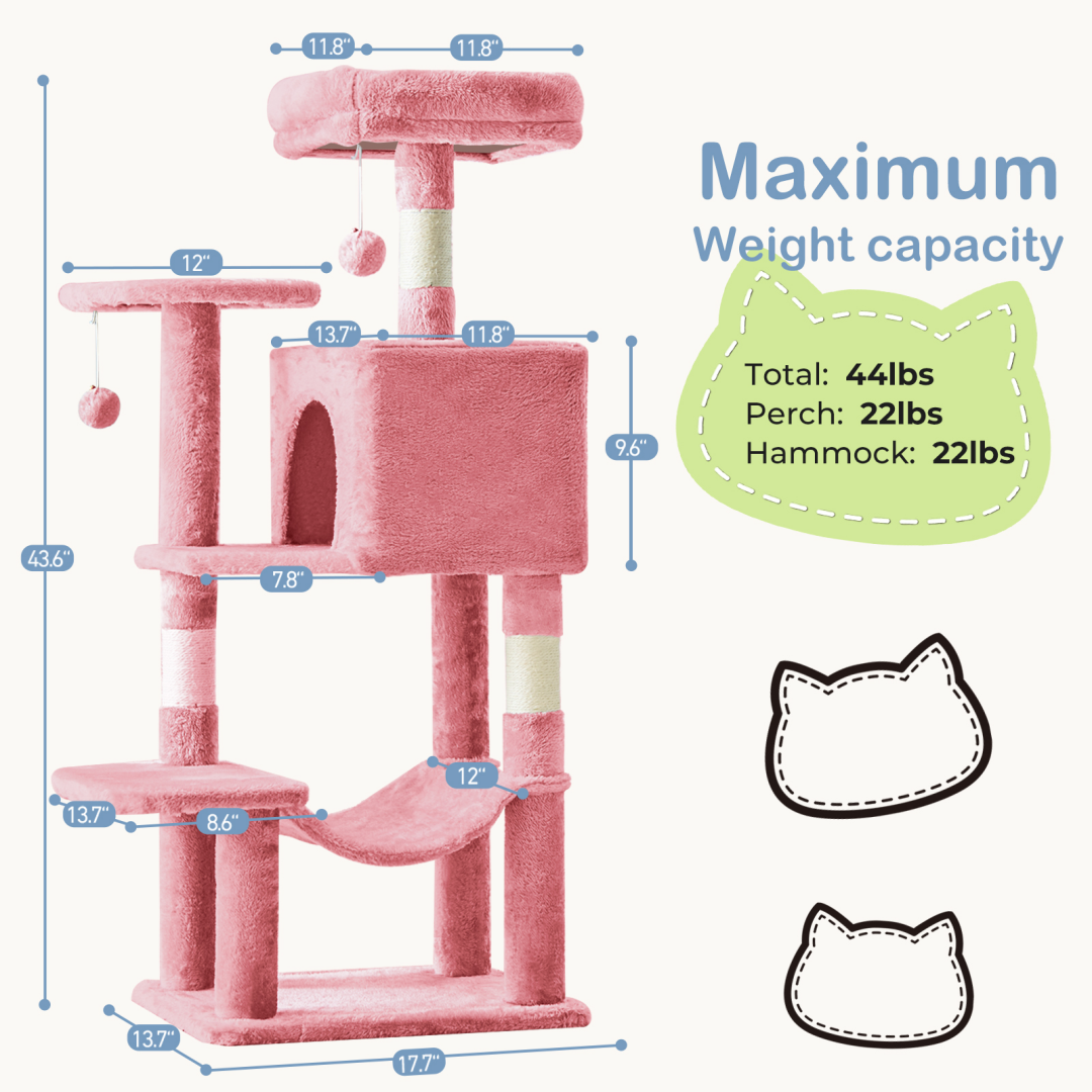 Torre para Gatos de Alto Rendimiento: Arbol Climático con Postes de Escarbar de Sisal Natural — imagen 34