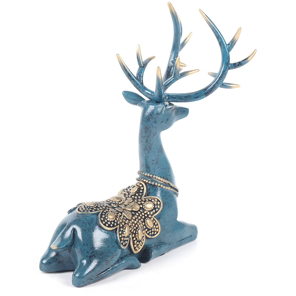 Figura de Ciervo Azul en Resina Retro Europeo: Estatua Decorativa para Salón, Mesa, Habitación y Recepción — imagen 6