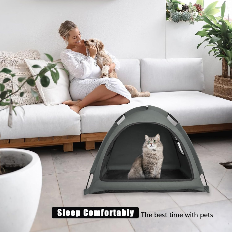 Open Pet Tent For Cats Dogs, Calming Hideaway Soothing Den, Ventilated Mesh, Ripstop Oxford, Tip-proof. No Tools, Washable — image 6