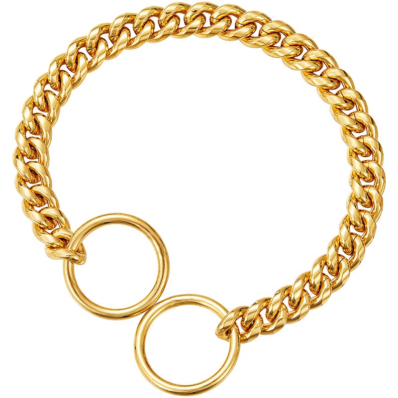 Gold Stainless Steel Dog Necklace P-Chain Titanium Steel Collar — image 5