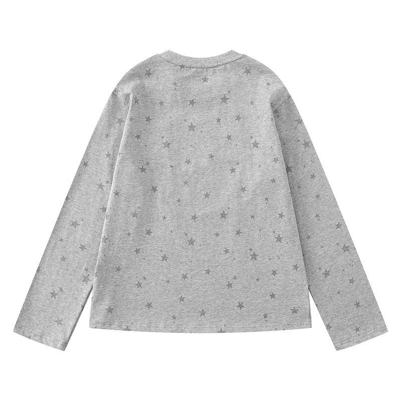 Cute kitten loose long sleeved shirt with floral patterns — image 3