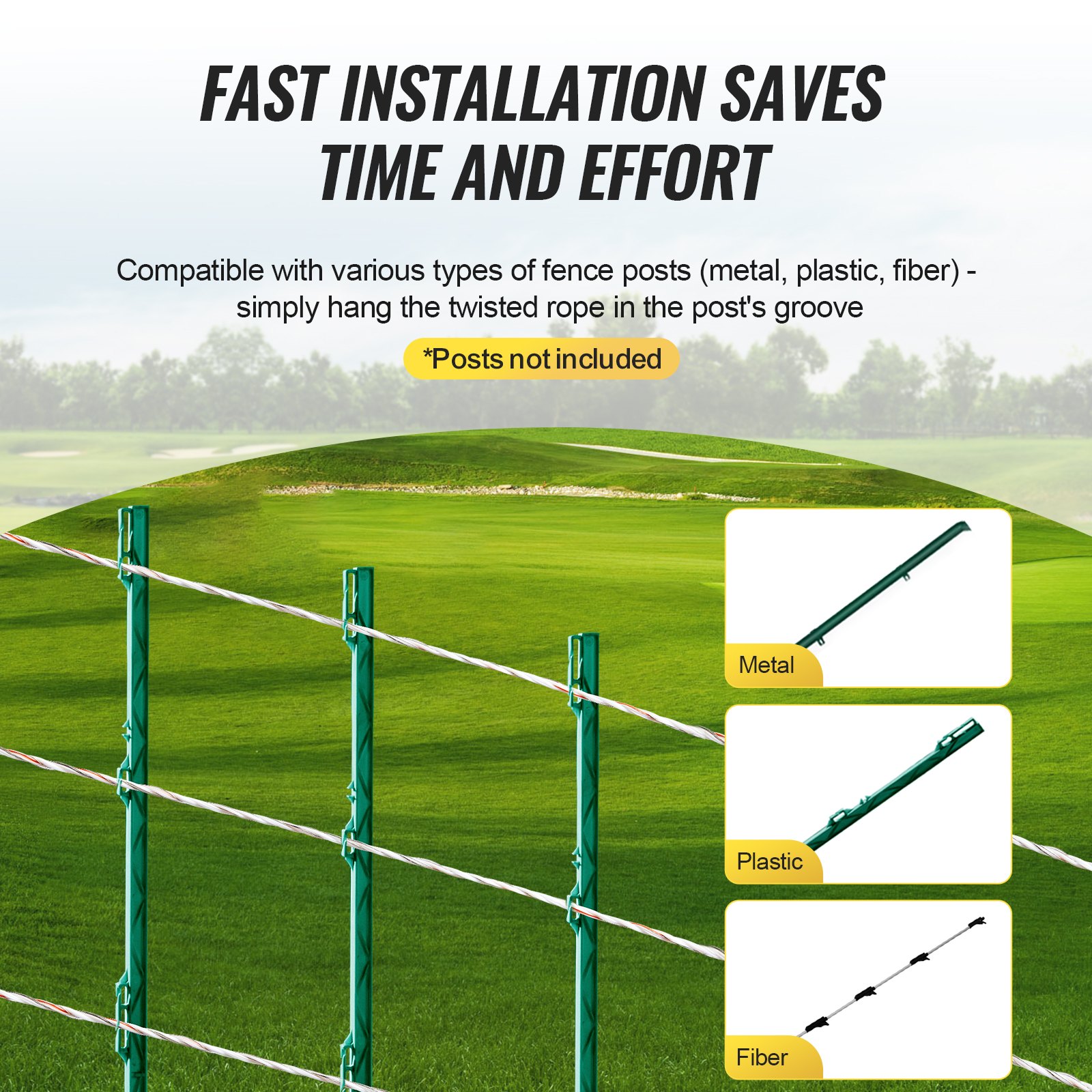 Electric Fence Wire, 2625Ft 800M Portable Polywire, 3/32" Diameter 9 Mixed Metal Strands For Reliable Conductivity And UV, Rust Resistance, Fencing Rope Line For Horse, Cattle, Livestock — imagen 4