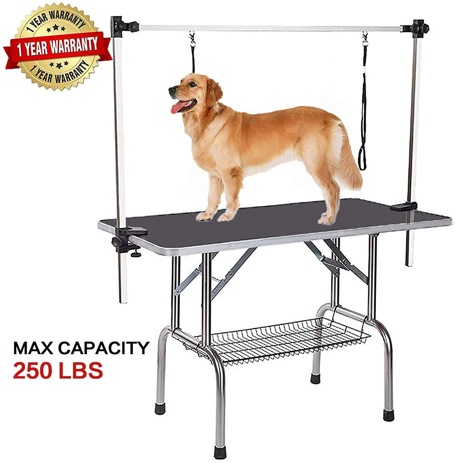 36" Professional Dog Pet Grooming Table Adjustable Heavy Duty Portable w/Arm & Noose & Mesh Tray — image 13