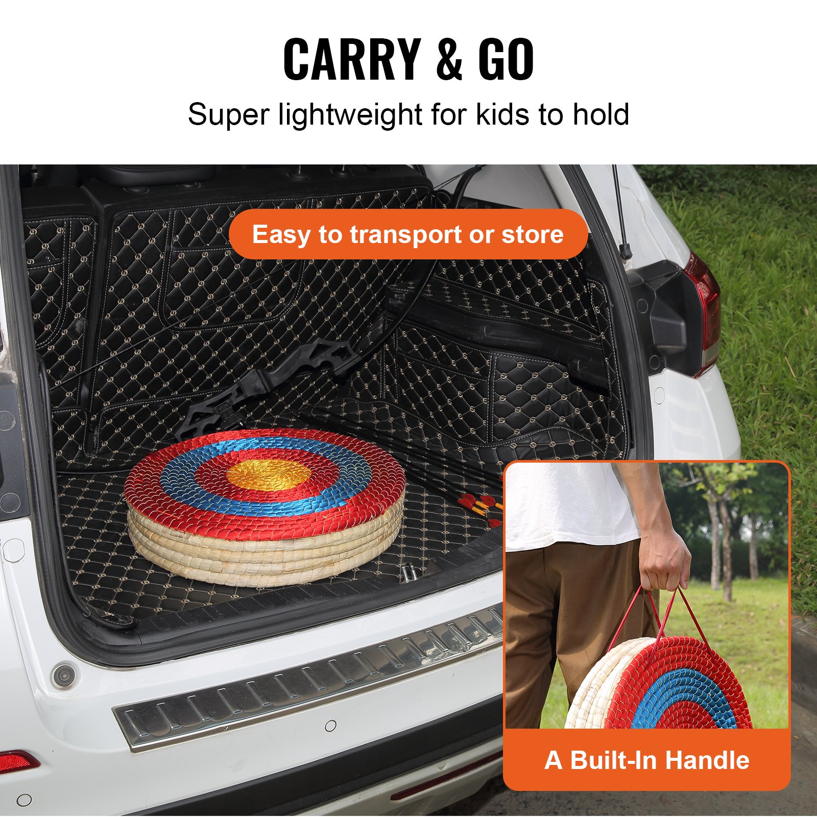 Archery Target, 5 Layers 20" Arrow Target, Traditional Solid Straw Round Archery Target Shooting Bow, Hand-Made Arrows Target, Coloured Rope Target For Backyard Outdoor Hunting Shooting Practice — imagen 3