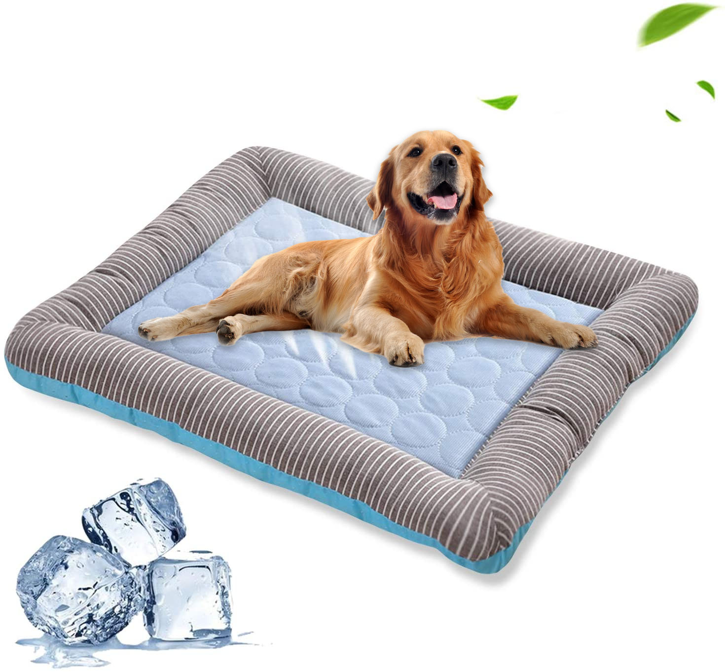 Pet Cooling Pad Bed For Dogs Cats Puppy Kitten Cool Mat Pet Blanket Ice Silk Material Soft For Summer Sleeping Blue Breathable — image 1