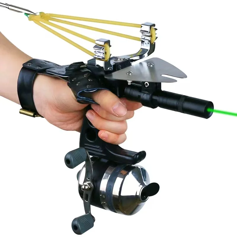 Lanzador de Dardos de Pescar con Láser - Catapulta de Metal para Caza y Pesca