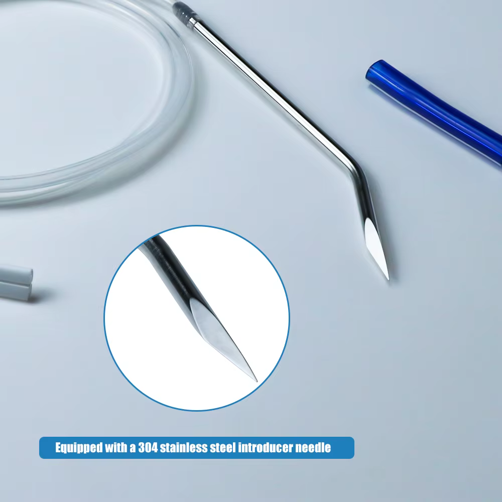 Silicone Flat Fluted Drain 7mm 10mm With Trocar Clog Proof Open Slot Wound Drainage Tube Eo Sterilization Veterinary Equipment — image 5