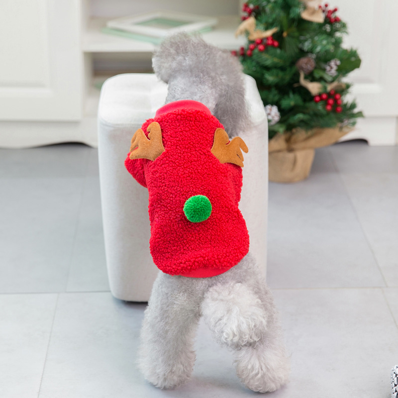 Dog Clothes Autumn/Winter Pet Clothes Teddy Small Dog Pet Clothes Winter 21 Christmas Tree Velvet Clothes — image 10