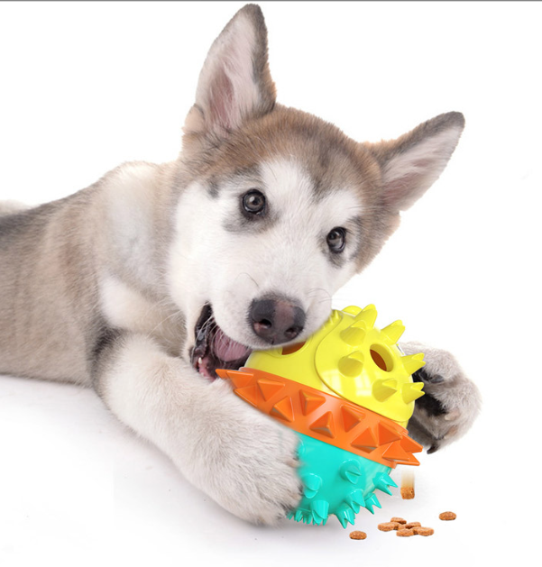 Pet teeth grinding stick makes sounds dog toys squeak and leak food balls — image 1