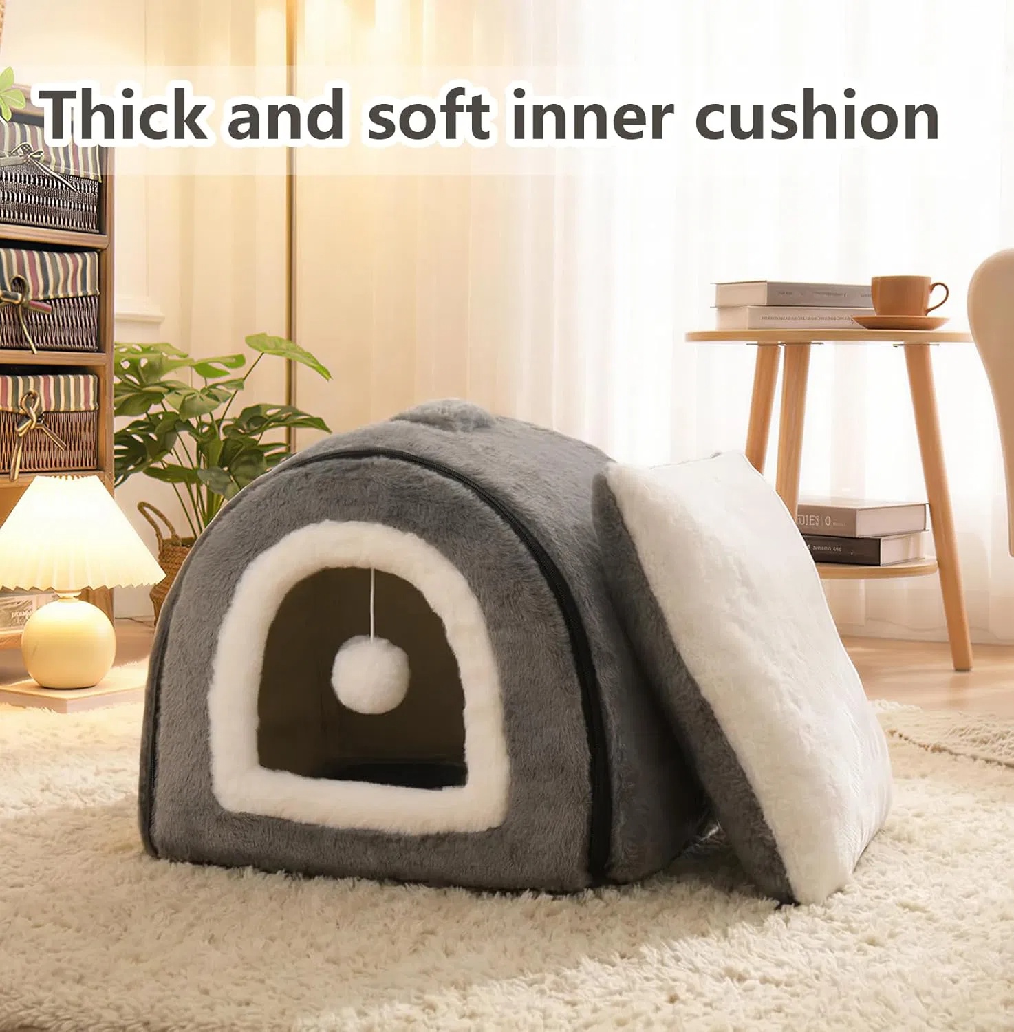 Caja de Descanso para Gatos Domésticos Reversible - Refugio Acogedor con Base Antideslizante y Resistente al Agua — imagen 6