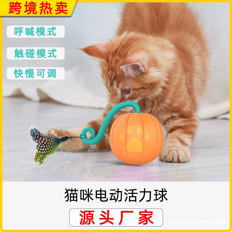 Pelota Inteligente de Apariencia de Calabaza para Gatos - Juguetes Electrónicos Mágicos — imagen 9