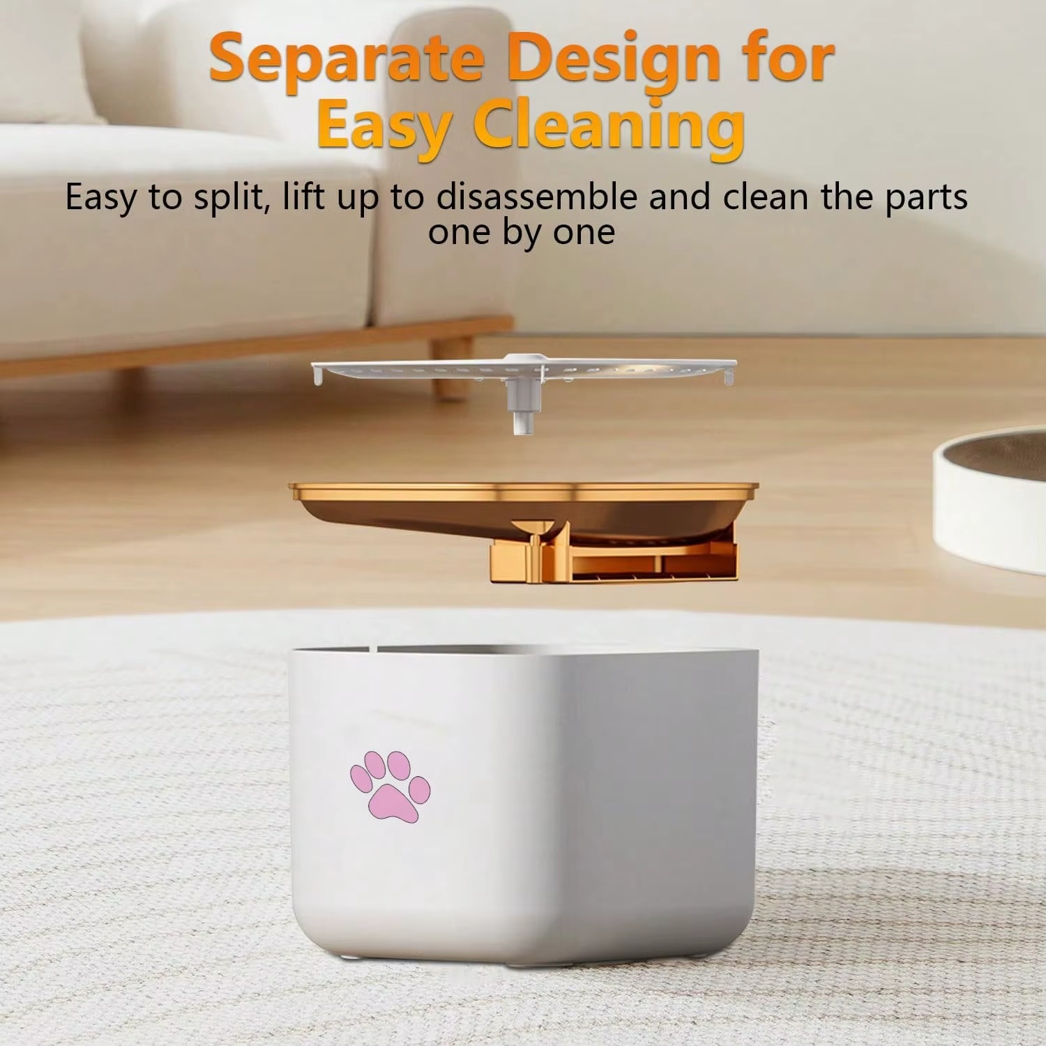 Pet water fountain, suitable for cats and dogs, with automatic fountain and filter, quiet water circulation system — image 4