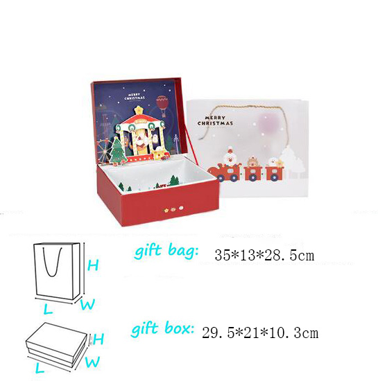 Christmas gift box elk packaging, stereo box cartoon gift packaging, creative Christmas Eve gift box 4 sets — image 1
