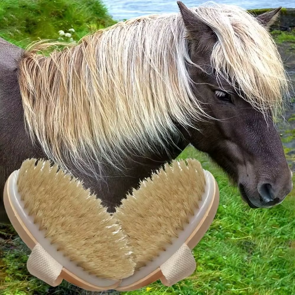 Nuevo Cepillo de Desenredado de Pelo de Caballo, Cepillo de Madera para Caballos, Herramienta de Limpieza Manual para el Cuidado Diario — imagen 3