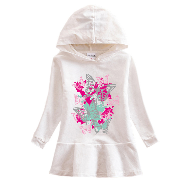 Girls' butterfly hooded sweatshirt dress — image 7