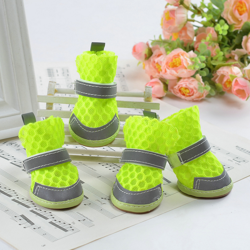 Summer Breathable Non-Slip Pet Shoes Reflective Mesh Hollowed Out Comfortable Than Bear Small Dog Foot Cover Dog Supplies — image 8
