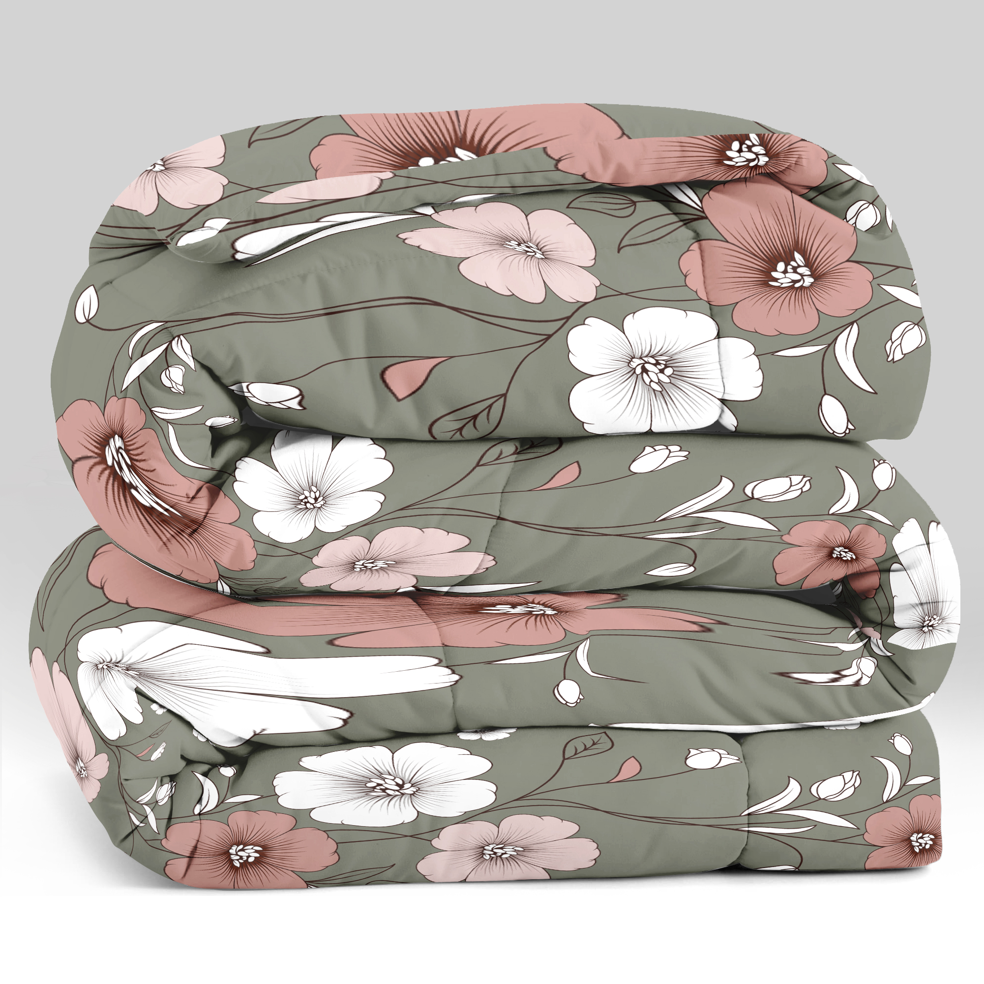 Set de Funda Nórdica Reversible de 5 Piezas, Estampado Floral Vintage Verde Salvia de Diseñador Estadounidense, Ropa de Cama de Peso Pesado con Fundas de Almohada y Cojines, Alto GSM y Resistente a Mascotas — imagen 2