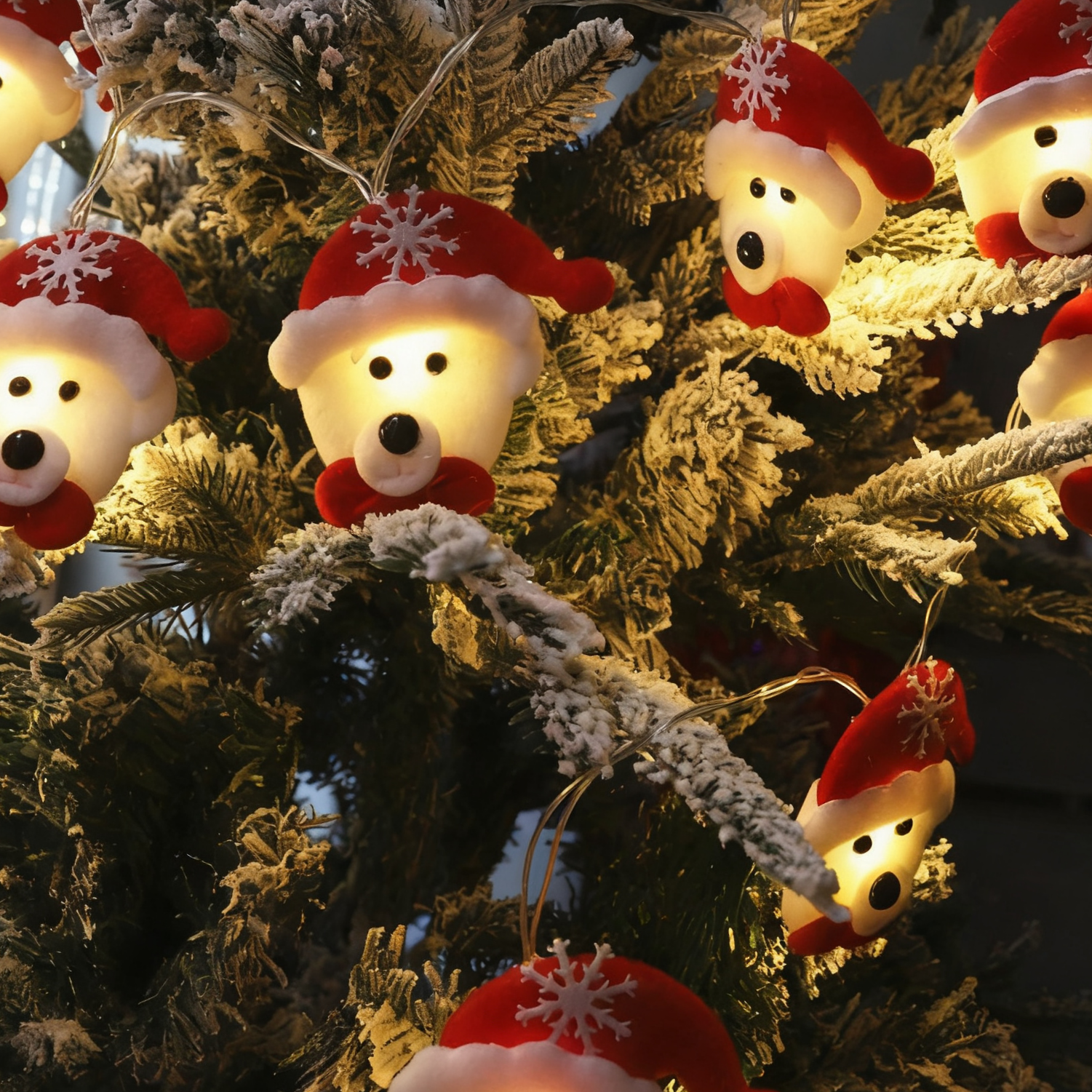 Non woven teddy bear Christmas light LED string — image 1