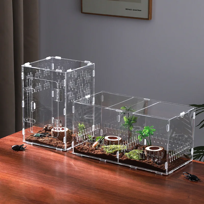 Reptile Terrariums Breeding Tank, Acrylic Breeding Box Terrarium Cage Tank for Small Reptiles, Insects, Lizard, Home Office — image 1