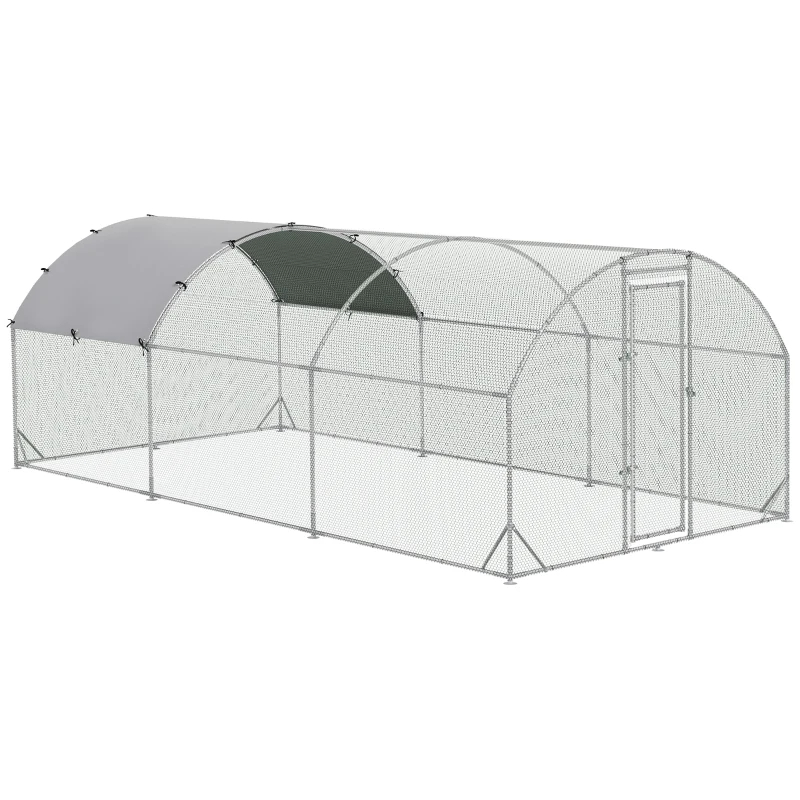 Large Chicken Coop Metal Chicken Run With Waterproof And Anti-UV Cover, Dome Shaped Walk-in Fence Cage Hen House For Outdoor And Yard Farm Use, 1Tube Diameter — imagen 6