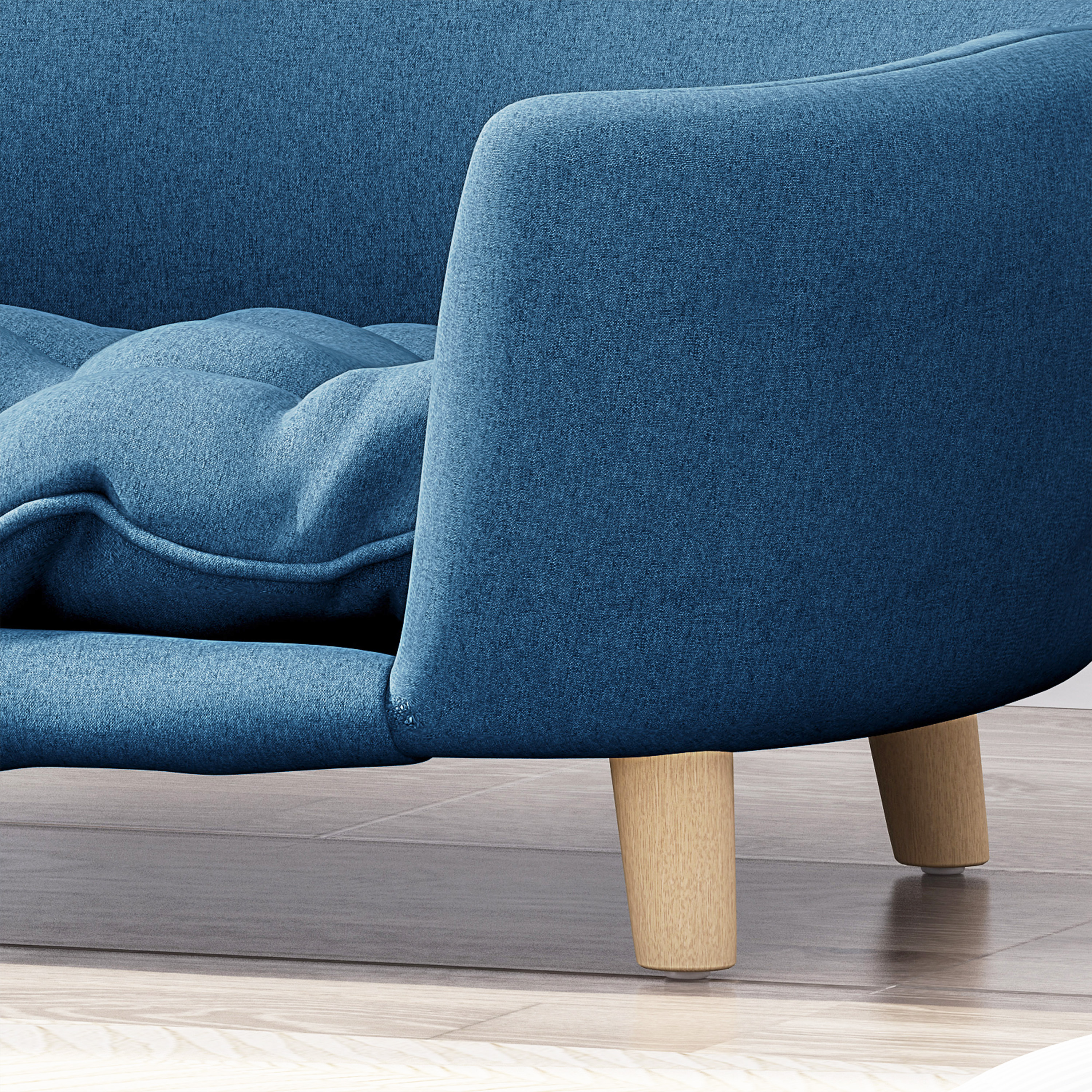 Cama para Perros Elevada con Soporte de Madera de Caucho y Espuma, Azul Marino, Fácil Montaje — imagen 6