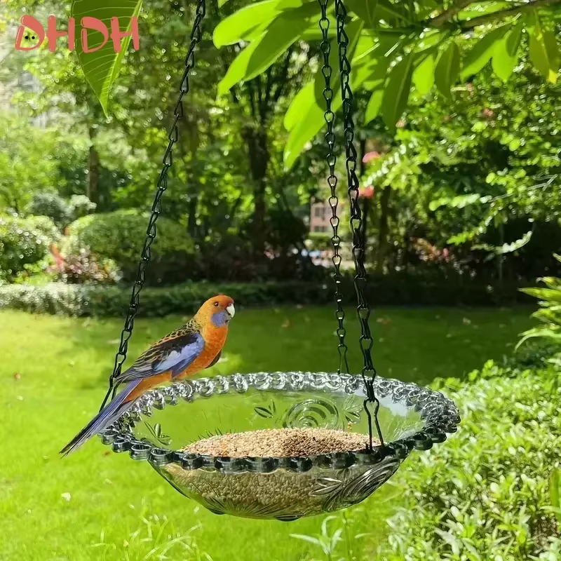New Bird Flower Shaped Hanging Bird Feeder Birdbath For Garden Yard Farm Supplies Hummingbird Feeder Supplies Birdbath Bird Bath — image 5