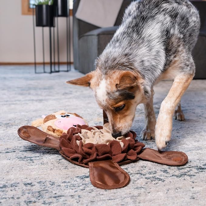 13.4-Inch Cow Snuffle Pal Squeaky Dog Toy, Interactive Plush Enrichment Toy For Foraging And Play — image 3