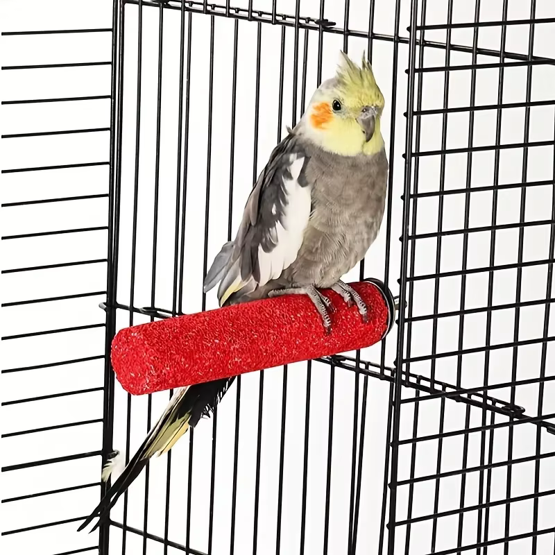 Pet Bird Cage Perches Stand Parrot Toys Bird Grinding Claw Stick Bird Nest Toy Molar Stick Standing Rod Random Color — image 5