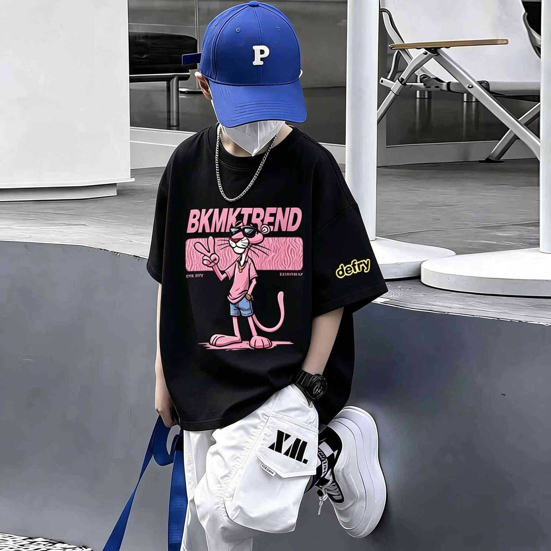 Boy's Short Sleeve T-Shirt Pink Panther Stylish Casual Top — image 4