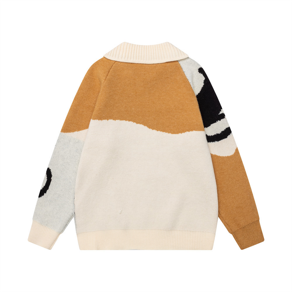 Cartoon cat contrasting collar sweater — image 3