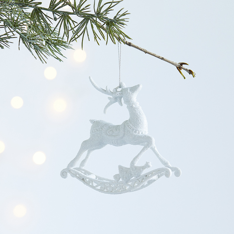 Christmas Snowflake Acrylic Transparent Reindeer Wreath Ornament Tree Decoration Window Hanging Decor — image 5