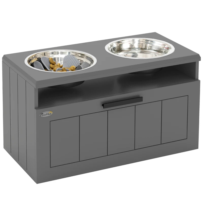 Comedor Elevado para Perros, Gran Raza - Soporte con 2 Tazas Inox de Alimento y Agua + Caja de Almacenamiento y Manta de Alimentación Lenta — imagen 11